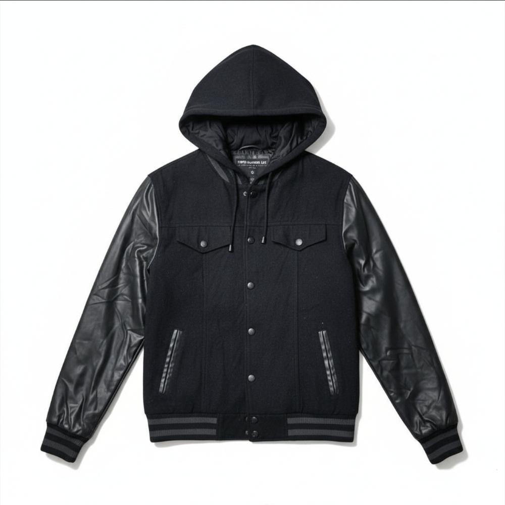 Steve Madden Wool/Leather Varsity Style Jacket